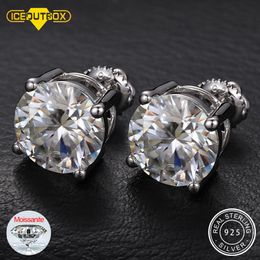 Stud 9mm 3CT Moissanite Stud Earrings For Women Men Fine Jewlery 925 Sterling Silver Shining Wedding Engagement Ear Jewellery Girl Gift