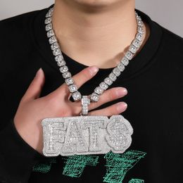 Collane con ciondolo con lettere personalizzate Hip Hop A-Z, regalo da uomo con zirconi completi, oro argento