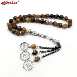 Clothing Tasbih men Quartz Jade rhombi Natrual Africa stone muslim misbaha prayer bead Eid gift islamic rosary gemstone arabic accessory