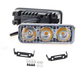 Car Universal 1pair Led Daytime Running Lights Car High Power Day Lights Dc Lens Waterproof 12 - 24v White 6000k with Fog Lamps