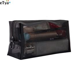 Cosmetic Bags Cases 1PCS Womens Bag Travel Neceser Black Toiletry Kit Transparent Makeup Organiser Washing Pouch Small Large Make Up 230520