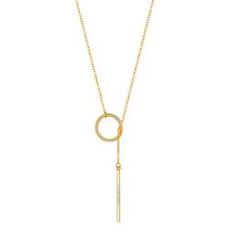 Chains ChainsPro Women's Y-shaped Gold Bar Necklace Black Laria Pendant 18K Front Adjustable LengthChains