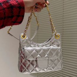 Bolsa de ombro feminina acolchoada Hobo com corrente França Moda de luxo Diamante Lattice Couro Bolsa tiracolo bolsa feminina Feminina Tecer Corrente Tira corpo transversal Moeda de ouro Bolsa distintiva