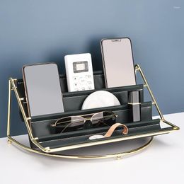 Hooks 1Pc Creative Multi-layer Iron Leather Storage Rack Remote Control Display Shelf Desktop Holder Cosmetics Organiser