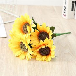 Decorative Flowers 4pcs/pack Artificial Sunflower Home Decoration Event Party Creative Festival Friend Gift Simulation Flower