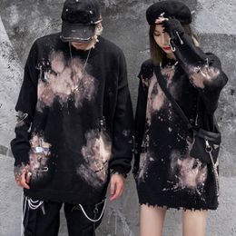 Women's Sweaters 2023 Fashion Gothic Long Sleeve Top Streetwear Black Sweter Women Winter Clothes Punk Goth Plus Size Woman Sweat