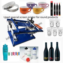 Manual Cylinder Silk Screen Printer For Mug/Cups/Pen/Silicon Wristband/Bottles