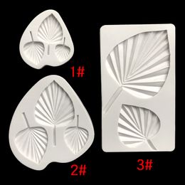 3D Palm Spear Fans Silicone Mold Handmade Leaf Shape For Chocolate Cake Tools Pastry Baking Resin Mould Decorating Chocolate mold, Chocolate Candy 1224326