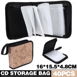 Storage Bags 40 DVD Case Bag Fashion Sleeve Box Holder Wallet Organiser With Zipper For