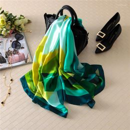 Scarves 2023 Spring And Summer Fashion Scarf Luxury Silk Women Sunscreen Shawl High Quality Print Hijab Wrap 180 90 CM