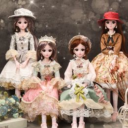 Dolls 1 3 BJD Ball Jointed 60 CM Doll For Girls Gift Full Set Body With Fashion Clothes Shoes Wig Vinly Head Baby Toys 230520