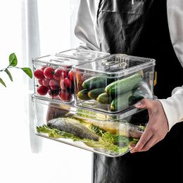 Storage Bottles Kitchen Refrigerator Fresh-Keeping Box Transparent Plastic Food Grade Vegetable Fruit Seafood