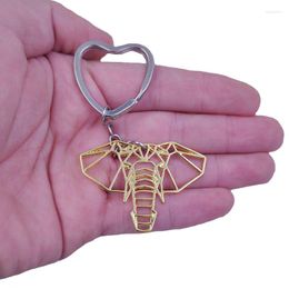 Keychains Hollow Out Elephant Gold Silver Plated Metal Pendant Keychain For Bag Car Women Men Male Female Key Ring