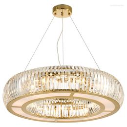 Chandeliers LED Chandelier Lamp Modern Luxury K9 Pendant Lights Crystal Circle Nordic El Villa Sales Department Restaurant Decoration