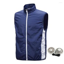 Men's Vests Outdoor Work Coat Men Summer Air Conditioning Clothing Fan Cooling Vest USB Charging Sport Man