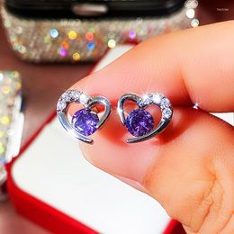 Stud Earrings CAOSHI Exquisite Female Heart With Shiny Zirconia Delicate Design Love Accessories For Wedding Aesthetic Jewelry