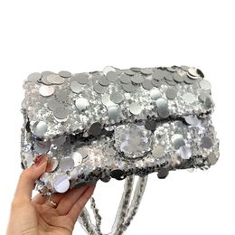 Designers Classic Sequins Shoulder Bags Handbags 5A Quality Quilted Matelasse Flap Handbag Fashion Silver Metal Chain Crossbody Bag Designer Bag Coin Purse