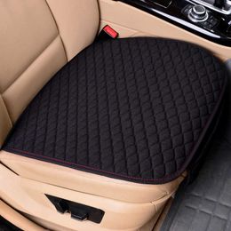 Cushions Flax Covers Black Front Cushion Linen Fabric Seat Pad Protector Car Accessories Antislip AA230525