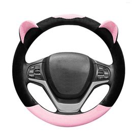 Steering Wheel Covers Decoration Car Cover Styling Winter Cute Universal 15Inch 38cm Protector Soft Short Plush Interior Accessories