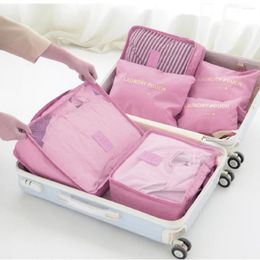 Storage Bags 6Pcs/Set Practical Clothes Underwear Travel Bag Oxford Cloth Luggage Packing Cube Visible For Travelling