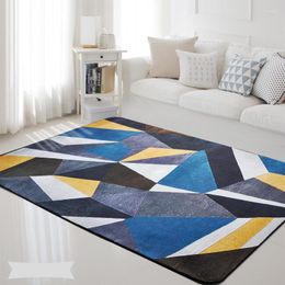 Carpets Colourful Geometric Blue Grey Printed Rectangle Carpet Rugs For Living Room Bedroom Nordic Style Water Absorption Non-Slip