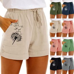 Active Shorts Casual Women's Printing Cotton High Waist Pocket Pants Loose Leather Women Womens Mountain Bike