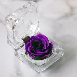 Gift Wrap Chic Ring Holder Lightweight Box Acrylic Transparent Wedding Packaging Woman Jewellery Rose Container