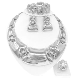 Necklace Earrings Set & Wedding Big Jewellery Bracelet Ring Earring Party Latest Italian Gold Collars FashionEarrings