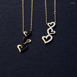 Pendant Necklaces 1pcs Stainless Steel Heart To Necklacer For Women Non Fading Sexy Collarbone Chain Fashion Party Gift Jewellery 2023