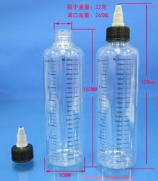 Storage Bottles PET Material Plastic Container 250ML Circle Shoulder Scaled Gel Glue Cap 10pcs