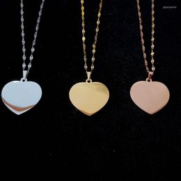 Pendant Necklaces Trendy Mirror Polish Stainless Steel Heart Necklace For Women Jewellery Temperament Lip Chain