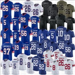 Kayvon Thibodeaux Brian Burns Football Darren Waller Eli Manning Dexter Lawrence II Daniel Jones Kenny Golladay Strahan jersey stitched