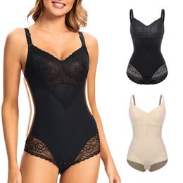 Waist Tummy Shaper 2XL Women Lace Shapewear Bodysuit Corset Slimming Body Control Fajas Colombianas Trainer Underwear 230520