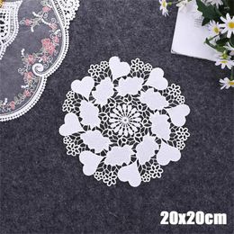 Table Mats White Lace Placemat Round Doilies Crochet Place Mat Napkin Cup Dish Doily Washable Reusable Home Decor