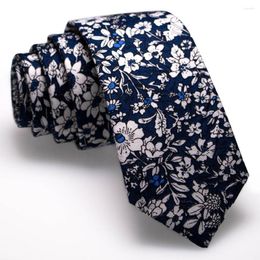 Bow Ties KAMBERFT Floral For Men Classical Colorful Cotton Tie Mens 6cm Slim Neck Skinny Necktie Wedding Party