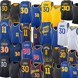 30 Curry Basketball Stephen Jersey Klay 11 Yellow Thompson Andrew 22 Wiggins Draymond 23 Green Poole 3 Vintage city Jersey White Black Blue