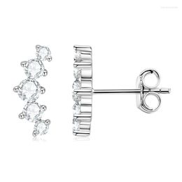 Stud Earrings IOGOU D VVS1 Moissanite Ear Crawler For Women Girls Curved 925 Sterling Silver Jewelry Accessories Gift