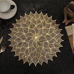 Table Mats 2023 PVC Placemat Calendula Shape Placemats Christmas Dining Tableware Pads Cup Mat Non-slip Xmas