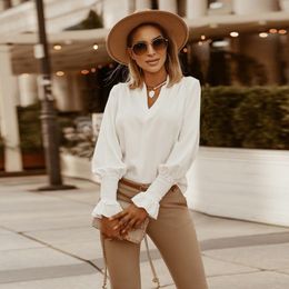 Women's Blouses & Shirts Autumn White Long Sleeve Top Blouse Women 2023 Fashion Slim Womens Tops Casual Office Wear Woman ShirtWomen's