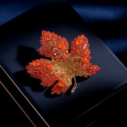 muylinda Rhinestone Maple Brooches For Women Men Fashion Elegant Festival Party Pin Brooch Jewellery