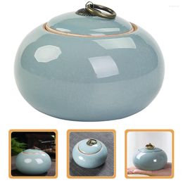 Storage Bottles Ceramic Simple Style Tea Jar Sealing Lid Coffee Bean Loose Canister With