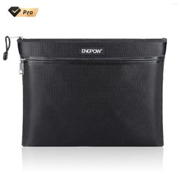 Storage Bags Fireproof Document Bag Two Pockets Zippers ENGPOW Safe Waterproof And Money Pouch