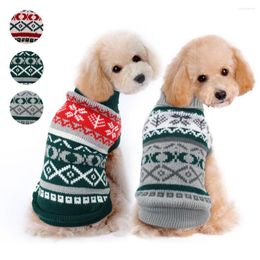 Dog Apparel Warm Cat Sweater For Small Medium Dogs Winter Turtleneck Knitted Christmas Clothing Pet Puppy Clothes Costume