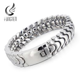 Bangle Fongten High Polished Classic Gothic Bracelet Steel Snake Chain Punk Men Shiny Bangle Bracelets Trendy Jewellery