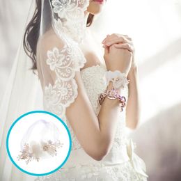 Decorative Flowers Wrist Corsage Bride Wristband Prom Wedding Jewelry Bridesmaids White Tape Boutonniere