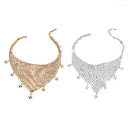 Pendant Necklaces Vintage Scarf Necklace Bling Collar Neckerchief Women Jewellery Lustrous Choker Female Party Sequin