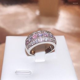 Cluster Rings Real S925 Sterling Silver 3 S Diamond Ring For Women Fine 925 Jewelry Wedding Bands Origin Box