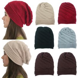 Beanies Beanie/Skull Caps Women Fashion #40 Outdoor Solid Splice Hats Hollow Crochet Knit Holey Beanie Cap Color Elegant Lady Winter