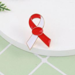Brooches Classic Red Ribbon HIV Logo Metal Enamel Pins For Women Men Clothes Bag Backpack Jewelry Accessories Wholesale Badge