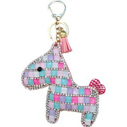 Cute Diamond Pony Keychain Female Creative Car Key Chain Creative Fashion Bag Pendant Gift Retail & Whole Y052044